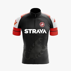 Camiseta Para Ciclista Strava Preta 02 Proteção Uv50